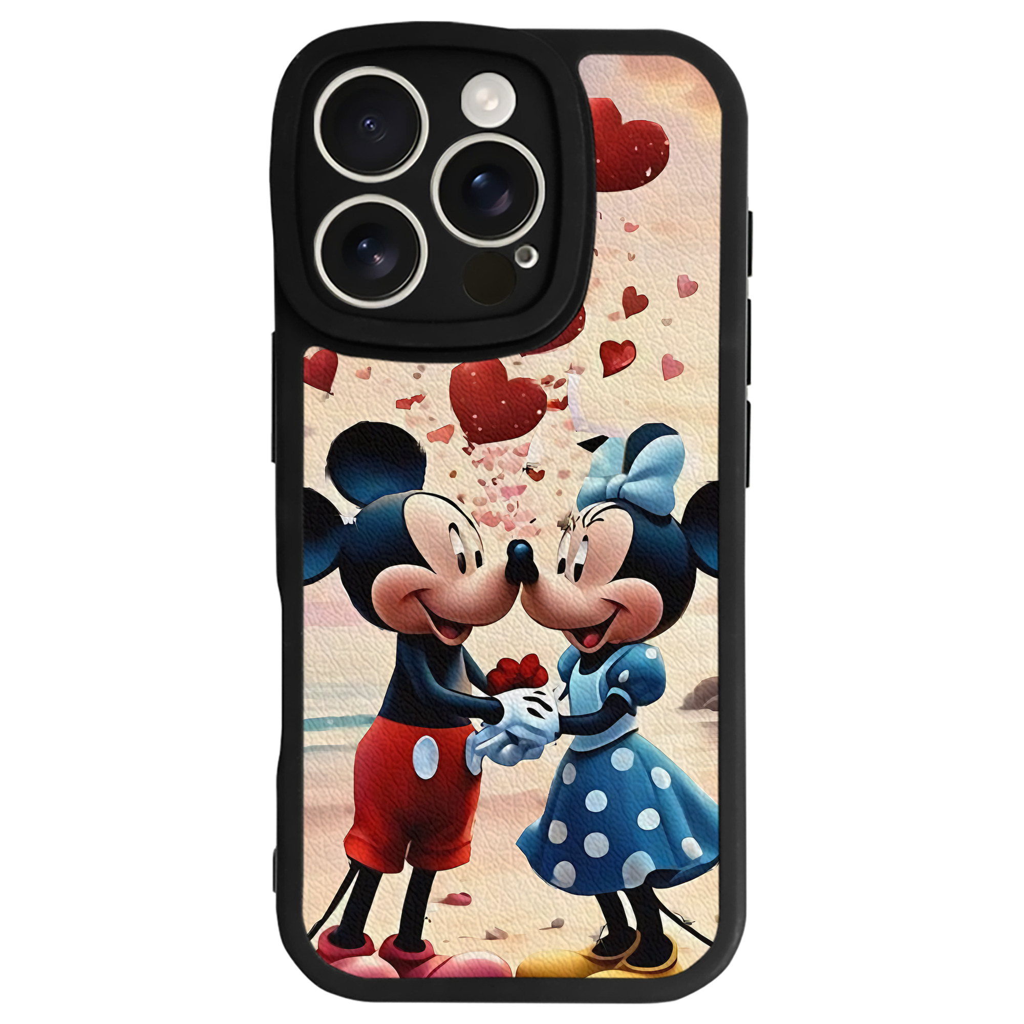 （画像用） ミッキーマウス Mickey Mouse 【iPhone 16シリーズ対応】シリコンスマホケース（レザー調） 材質：シリコン